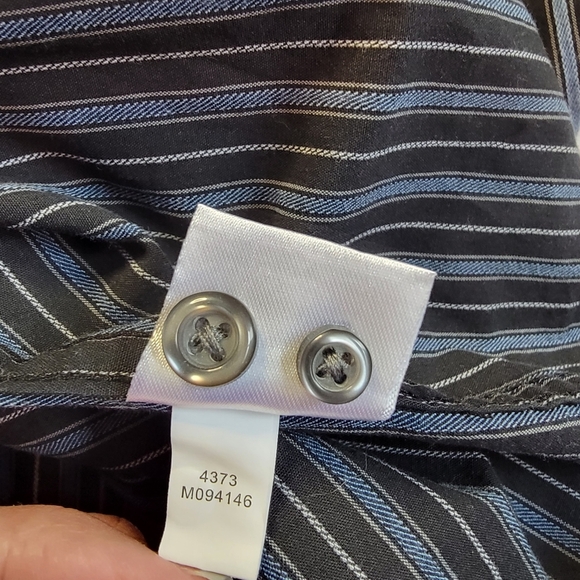 Blue Pronto Uomo Men Size XXL Black Blue Stripe Gaucho Western Embellished Shirt - Picture 7 of 8